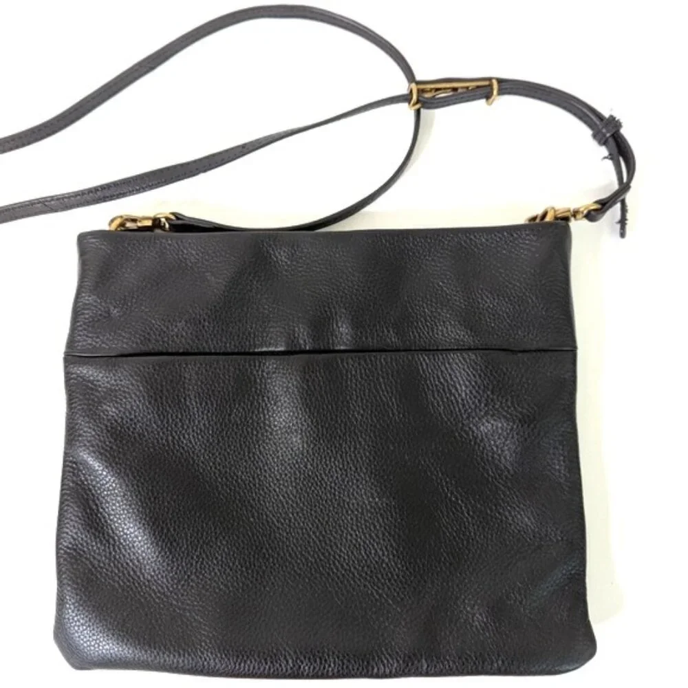 The Sak Collective‎ Tomboy Convertible Black Pebble Leather Crossbody 10.5